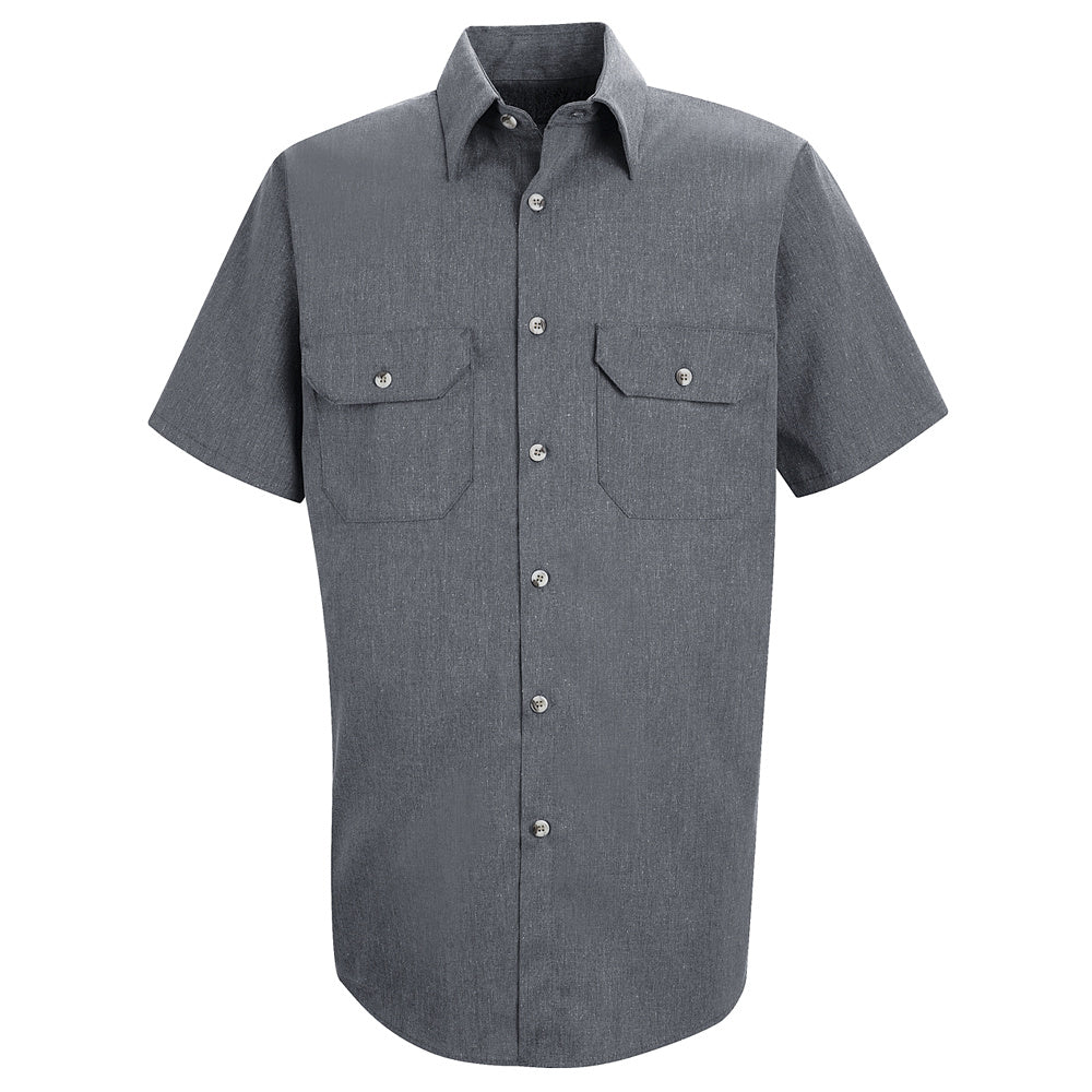 Red Kap Men's Heathered Poplin Uniform Shirt SH20 - Navy-eSafety Supplies, Inc