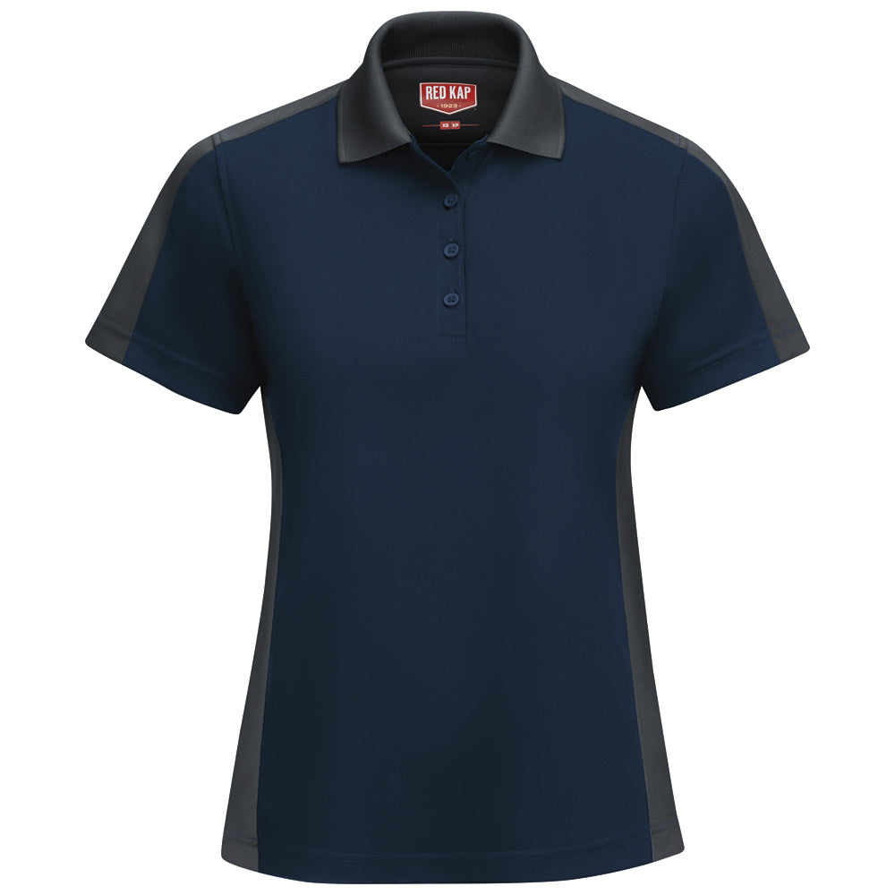 Red Kap Women's Short Sleeve Performance Knit Two-Tone Polo SK53 - Navy / Charcoal-eSafety Supplies, Inc