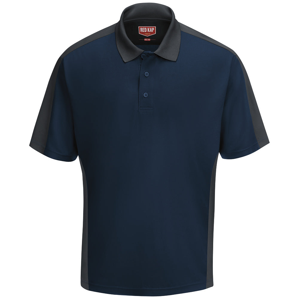 Red Kap Men's Short Sleeve Performance Knit Two-Tone Polo SK54 - Navy / Charcoal-eSafety Supplies, Inc