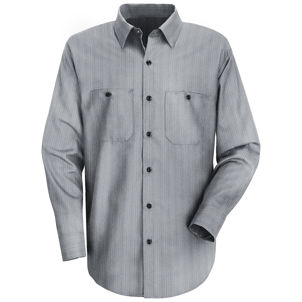 Red Kap Men's Industrial Stripe Work Shirt SP10 - Charcoal with Blue / White Stripe-eSafety Supplies, Inc