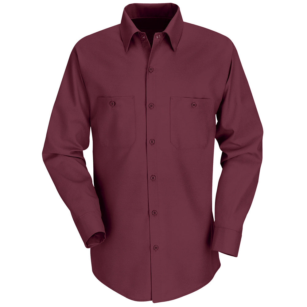 Red Kap Red Kap® Men’s Long-Sleeve Work Shirt  SP14 - Burgundy-eSafety Supplies, Inc