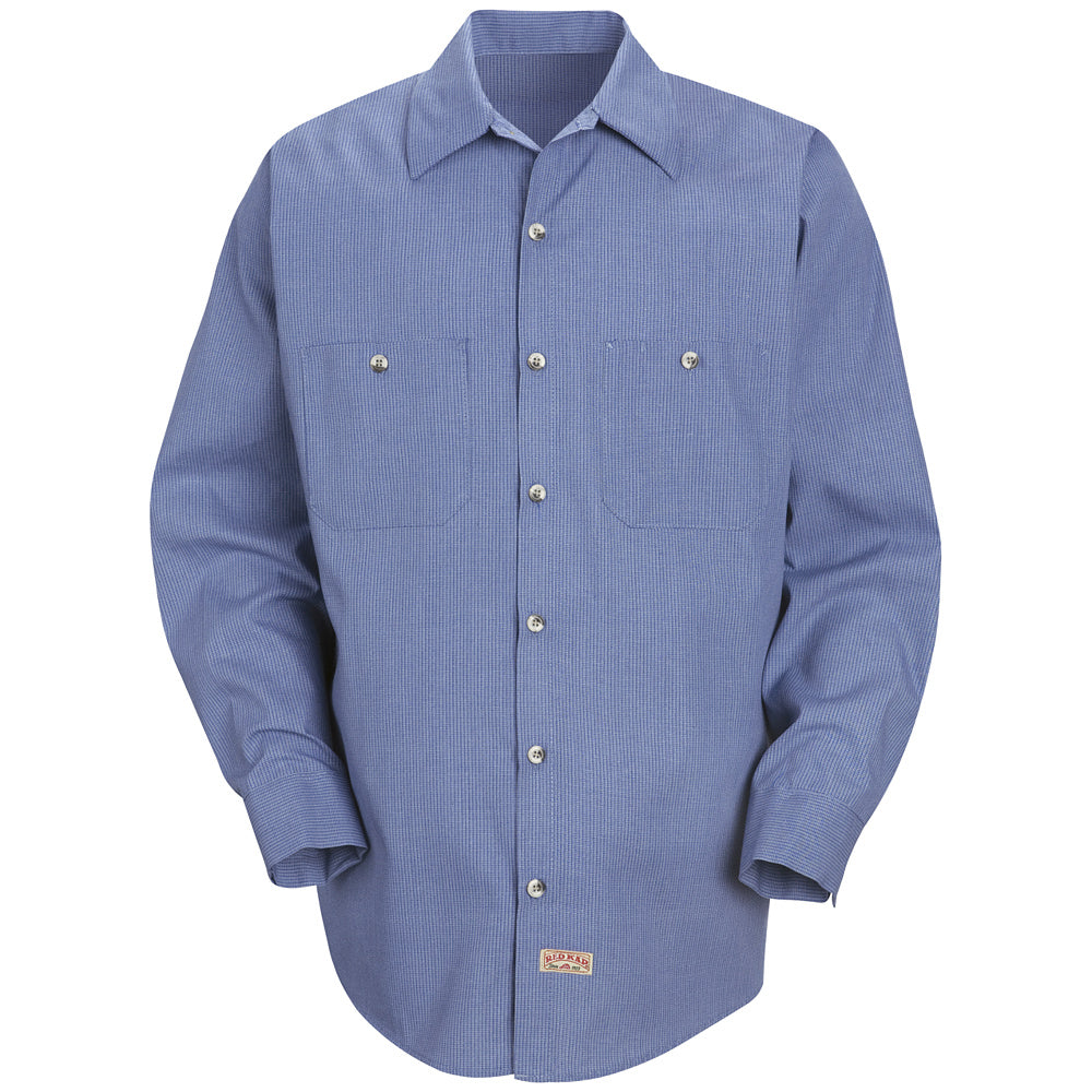 Red Kap Red Kap® Men’s Long-Sleeve Work Shirt  SP14 - Denim Blue Microcheck-eSafety Supplies, Inc