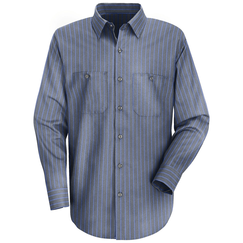 Red Kap Red Kap® Men’s Long-Sleeve Work Shirt  SP14 - Grey / Blue Stripe-eSafety Supplies, Inc