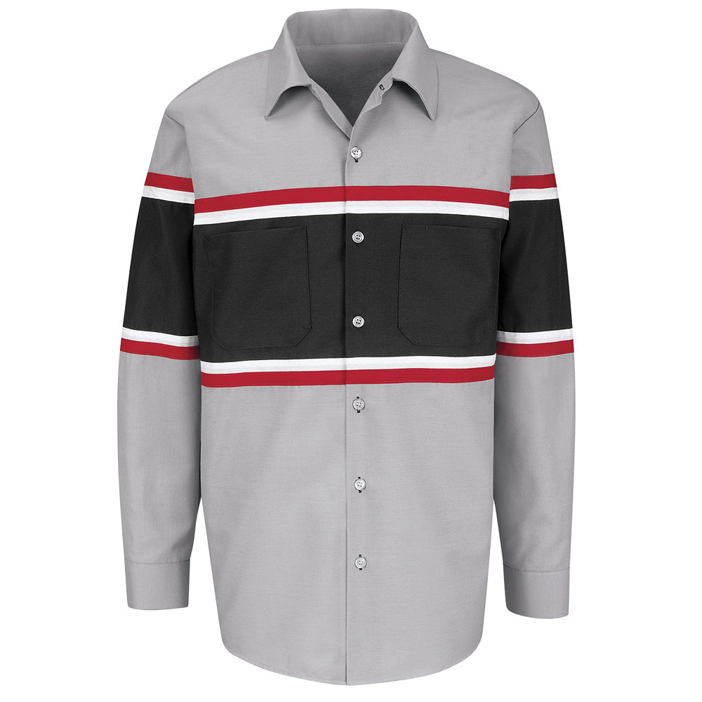 Red Kap Technician Shirt SP14 - Grey / Black w/ Red / White-eSafety Supplies, Inc