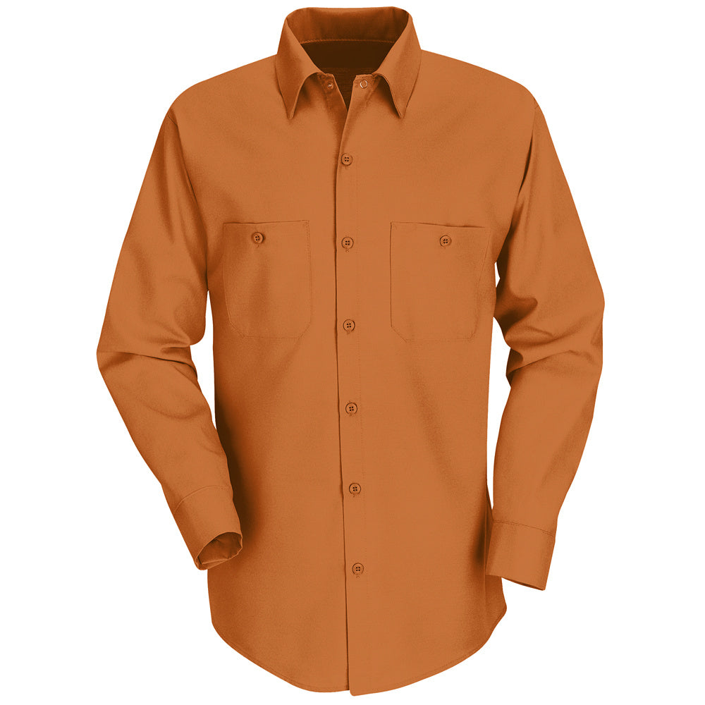 Red Kap Red Kap® Men’s Long-Sleeve Work Shirt  SP14 - Orange-eSafety Supplies, Inc