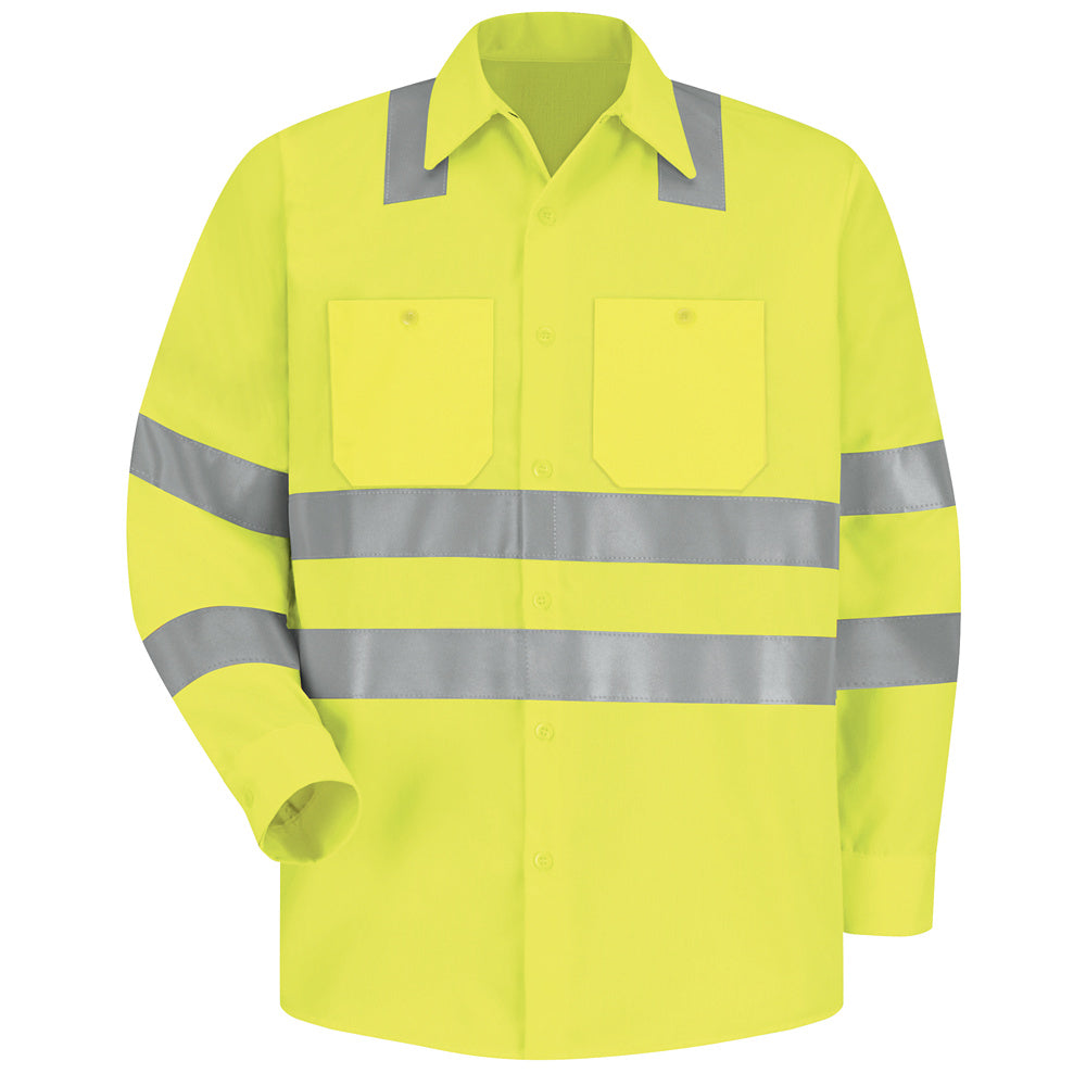 Red Kap Hi-Visibility Work Shirt - Class 3 Level 2 SS14 - Fluorescent Yellow / Green-eSafety Supplies, Inc