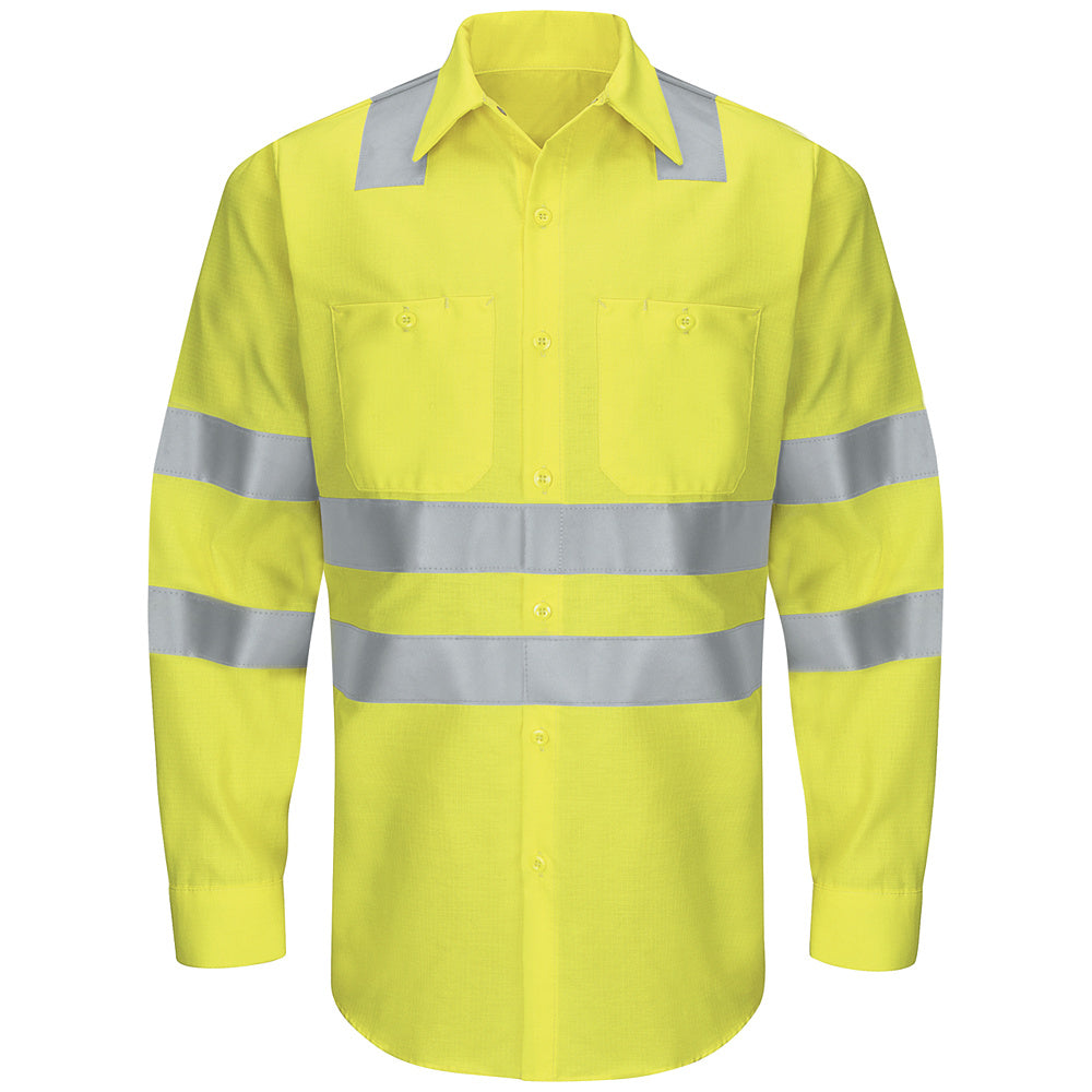 Red Kap Hi-Visibility Ripstop Work Shirt Class 3 Level 2 SY14 - Yellow / Green-eSafety Supplies, Inc