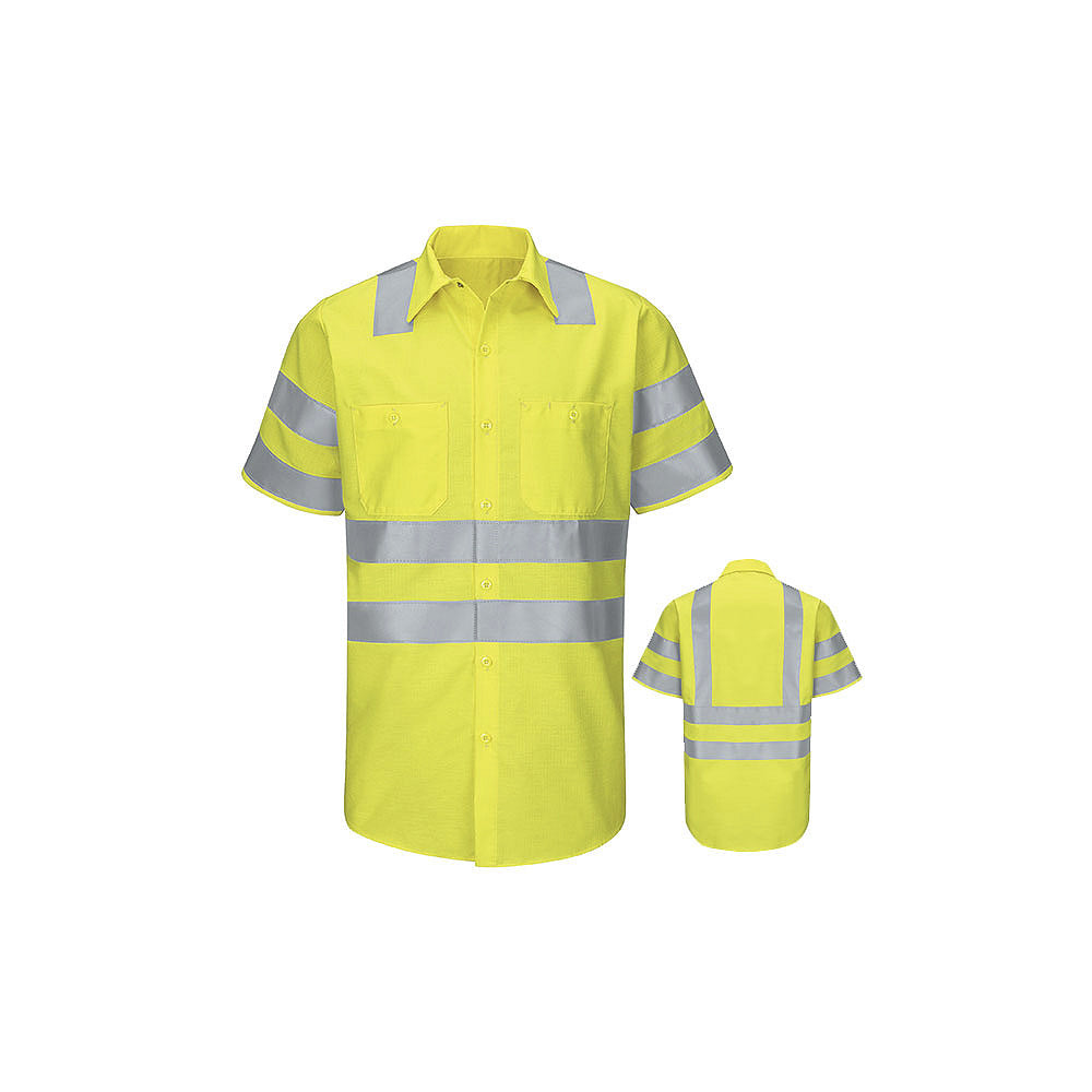 Red Kap Hi-Visibility Ripstop Work Shirt Class 3 Level 2 SY24 - Yellow / Green-eSafety Supplies, Inc