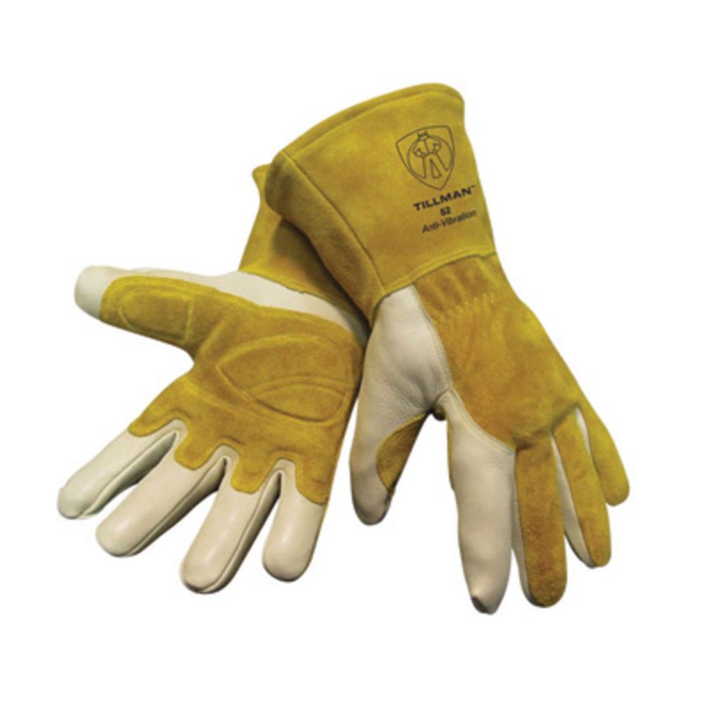 Tillman Gold And Pearl Leather MIG Welders Gloves With Kevlar Thread Locking Stitch-eSafety Supplies, Inc