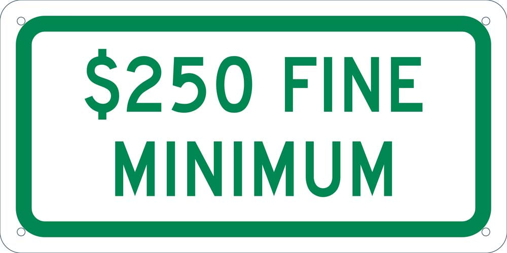 State Handicapped Parking Plaque $250 Fine Minimum-eSafety Supplies, Inc