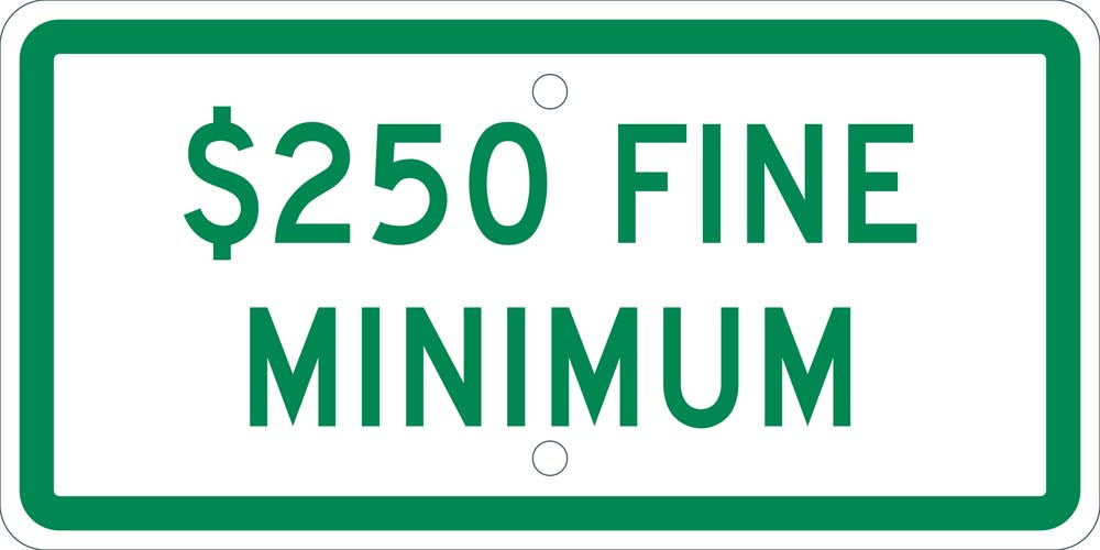 State Handicapped Parking Plaque $250 Fine Minimum-eSafety Supplies, Inc