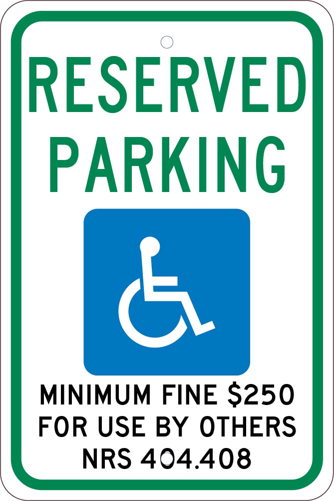 State Handicapped Reserved Parking Sign Nevada-eSafety Supplies, Inc