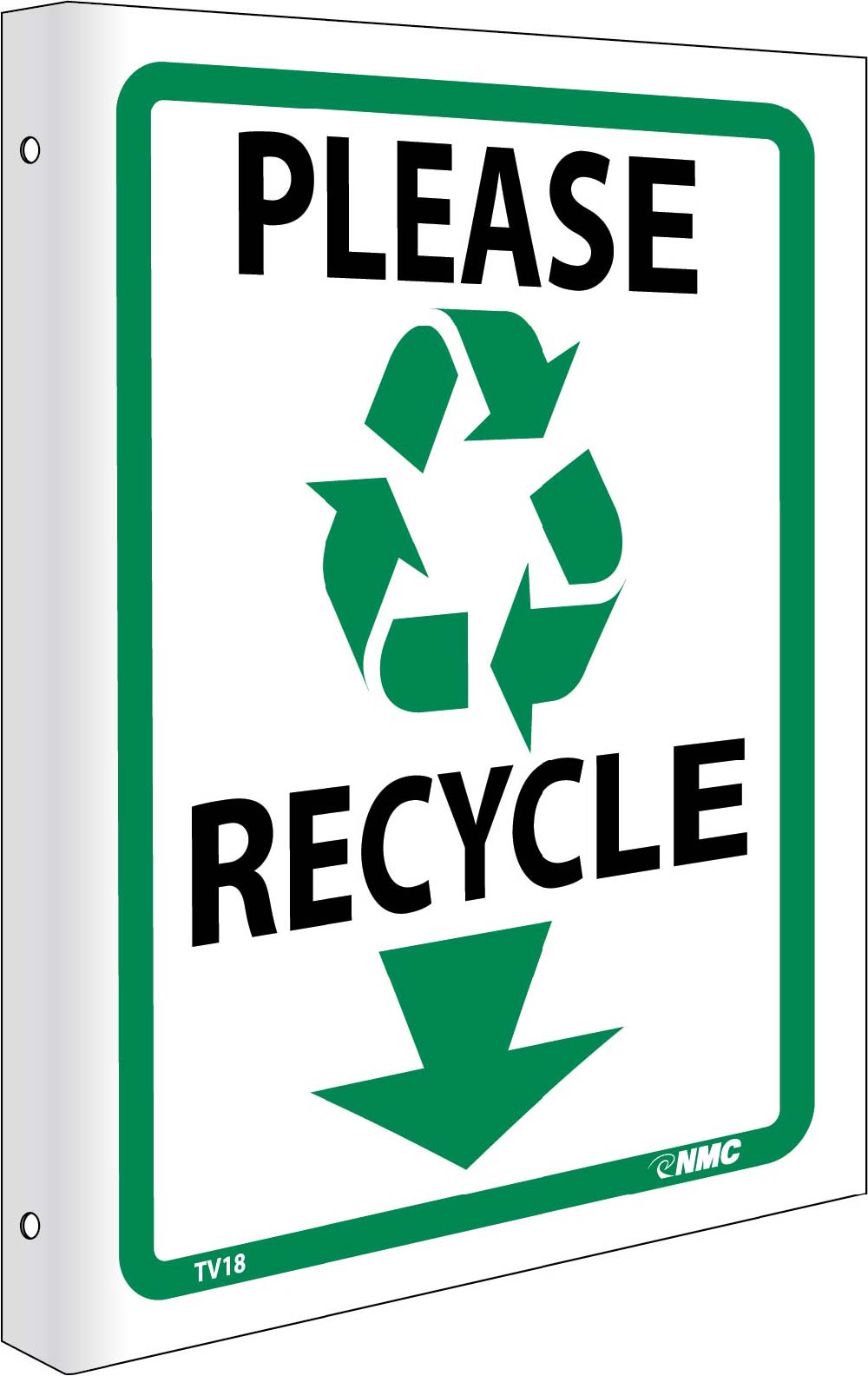 2-View Please Recycle Sign-eSafety Supplies, Inc