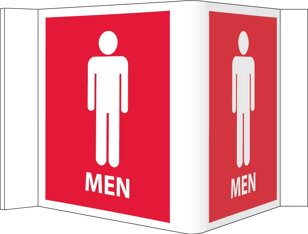 3-View Men Sign-eSafety Supplies, Inc