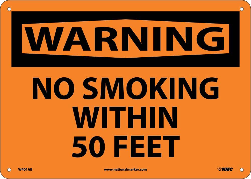 Warning No Smoking Within 50 Feet Sign-eSafety Supplies, Inc