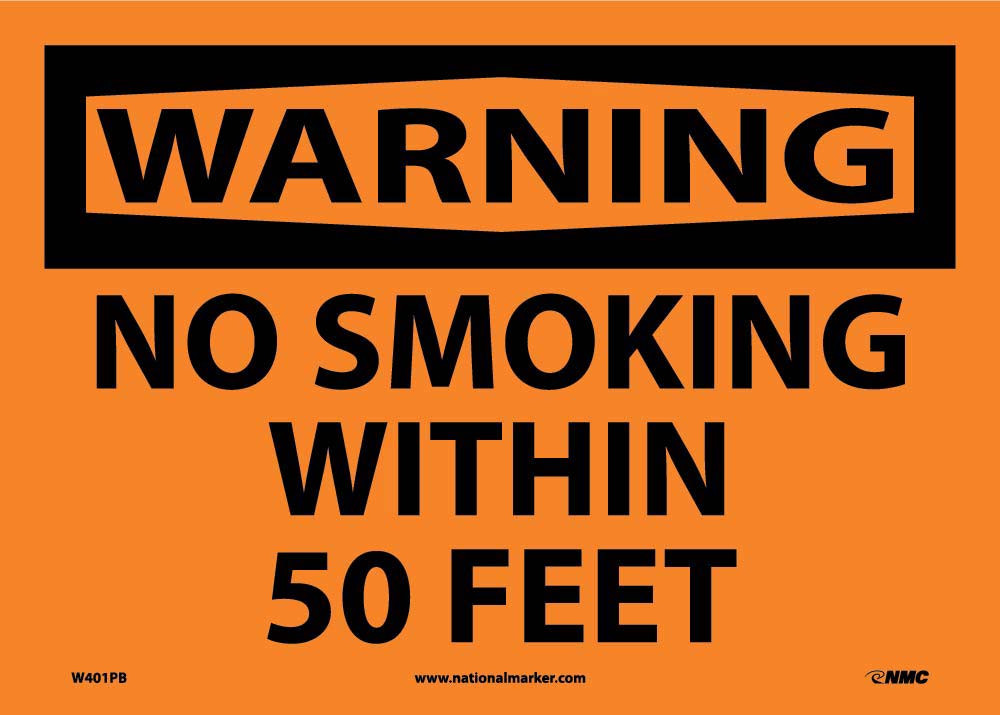 Warning No Smoking Within 50 Feet Sign-eSafety Supplies, Inc