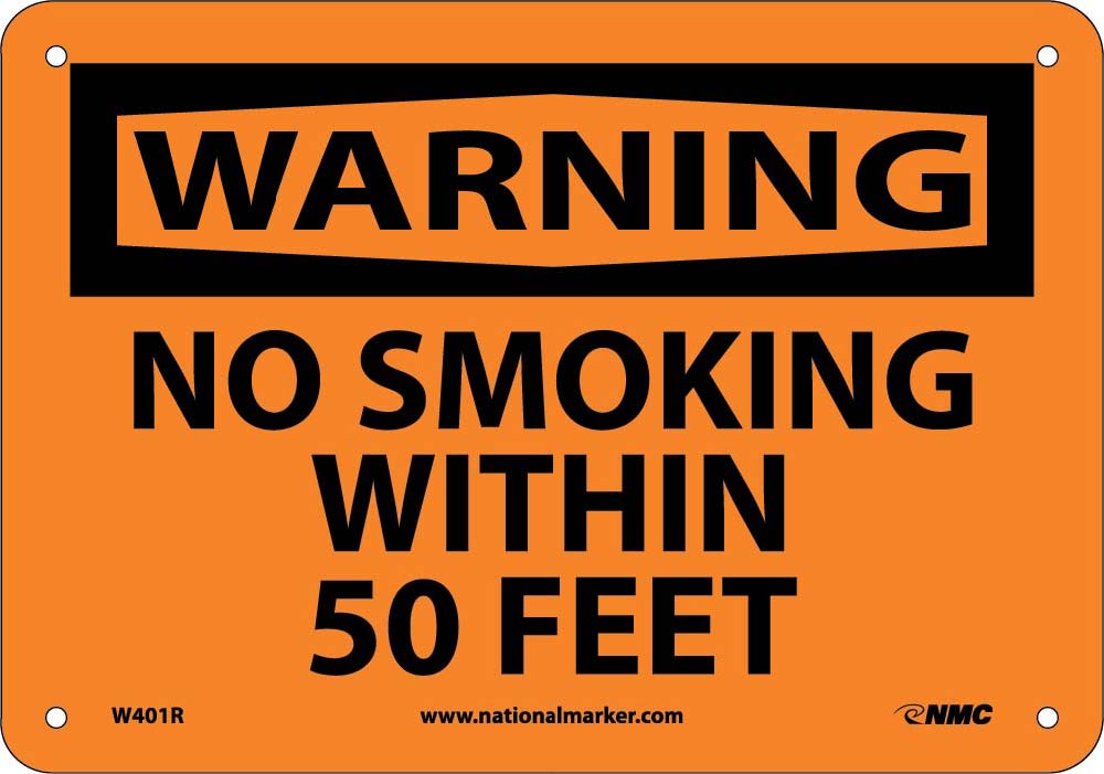 Warning No Smoking Within 50 Feet Sign-eSafety Supplies, Inc