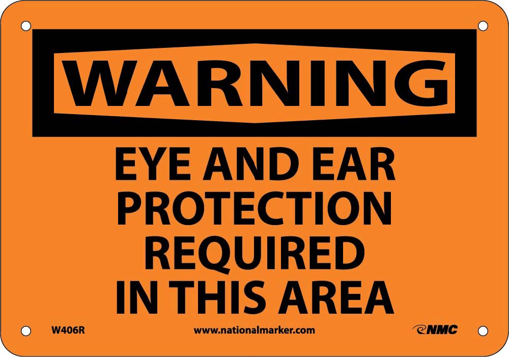 Warning Eye And Ear Protection Required Sign-eSafety Supplies, Inc