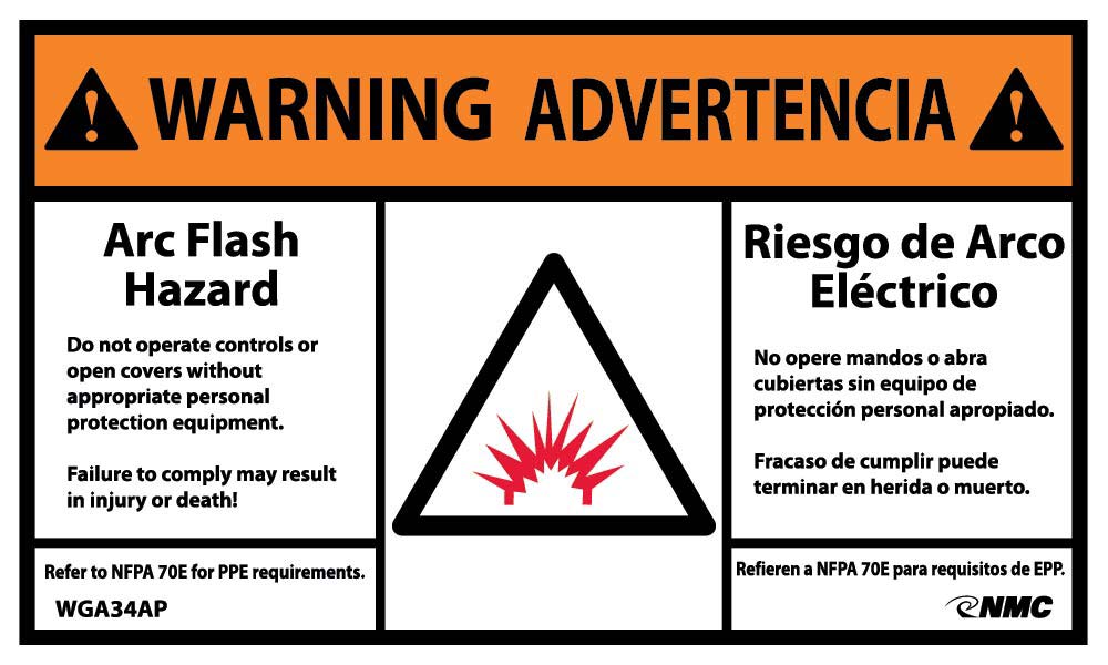 Warning Arc Flash Hazard Label - 5 Pack-eSafety Supplies, Inc