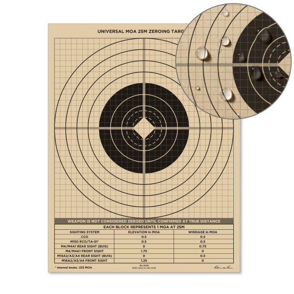 25 Meter M4 M16 Zeroing And Pistol Target - 8.5 X 11 - 25 Pack-eSafety Supplies, Inc