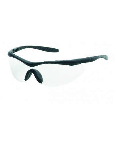 Black Frame - Clear Lens - Non-Slip Rubber Nose Piece - Insert Rubber Tips Safety Glasses-eSafety Supplies, Inc