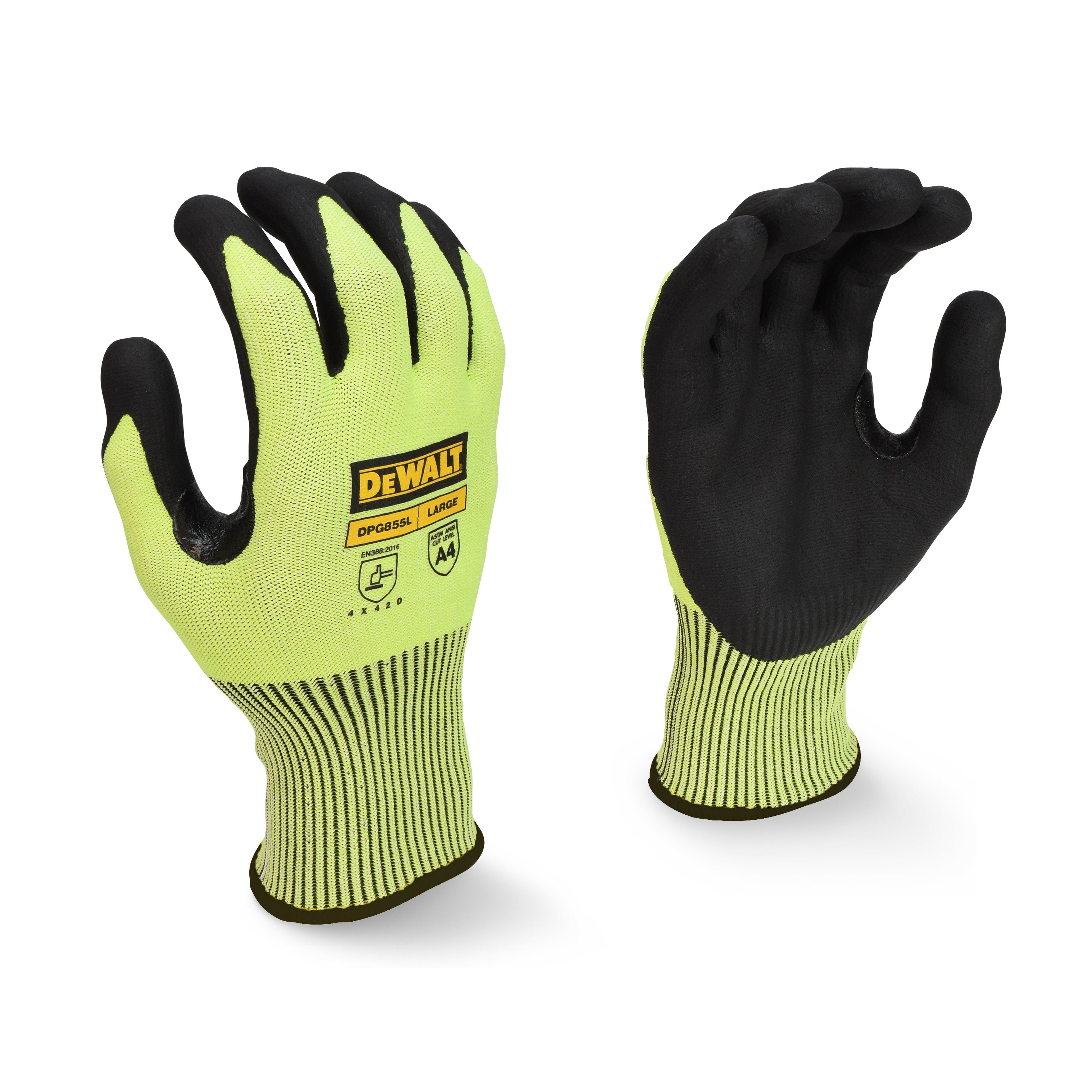 DEWALT DPG855T Hi-Vis HPPE Fiberglass Cut Glove-eSafety Supplies, Inc