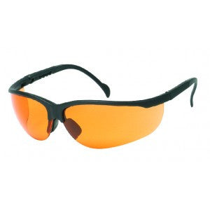 Black Frame - Orange Lens - Soft Rubber Nose Buds - Adjustable Temples Safety Glasses-eSafety Supplies, Inc