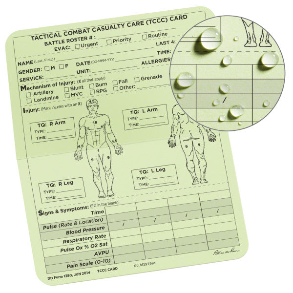 6 X 5 Tccc Combat Cards-eSafety Supplies, Inc