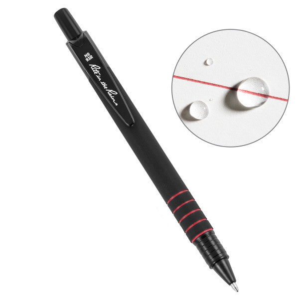 All-Weather Pen - Matte Black, Plastic W/ Clip-Red Ink-eSafety Supplies, Inc