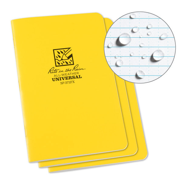 Stapled Notebook - Field Flex - Universal - Yellow - 3 Pack-eSafety Supplies, Inc