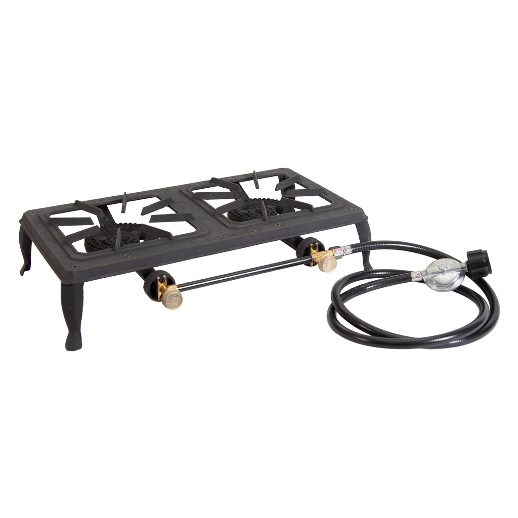 2 Burner Propane Stove With Bulk Tank Hose