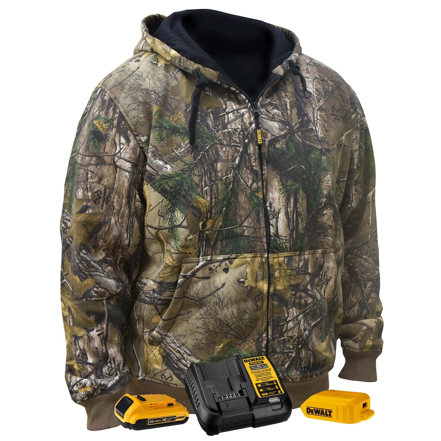 DEWALT Men's Heated RealTree® XTRA Camoflage Hoodie Sweatshirt Kitted-eSafety Supplies, Inc