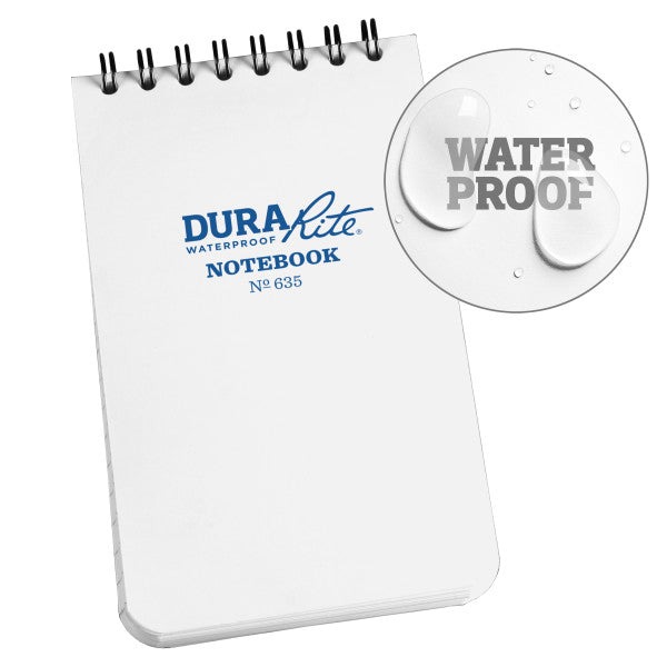 3 X 5 Durarite Notebook - White - Top Spiral-eSafety Supplies, Inc