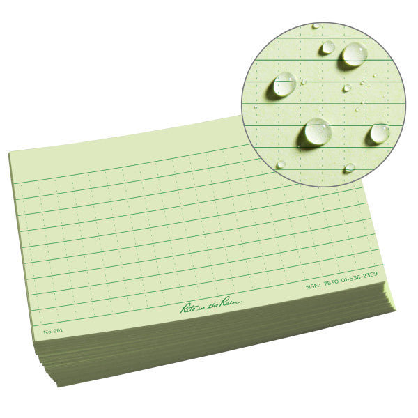 3 X 5 Index Cards - Green - 100 Pack-eSafety Supplies, Inc