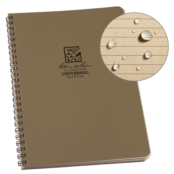 Lg Spiral Notebook - Universal - Tan-eSafety Supplies, Inc