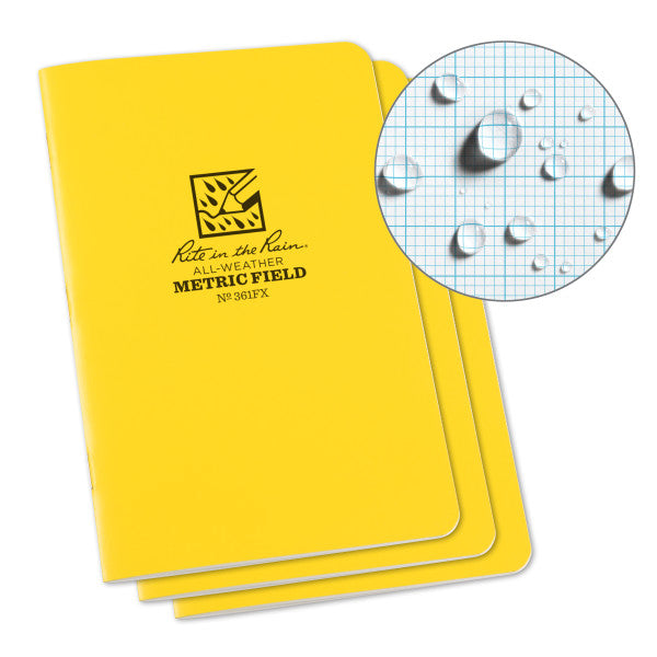 Stapled Notebook - Field Flex - Metric Field - Yellow - 3 Pack-eSafety Supplies, Inc