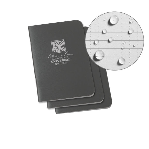 Stapled Mini Notebook - Universal - Gray - 3 Pack-eSafety Supplies, Inc