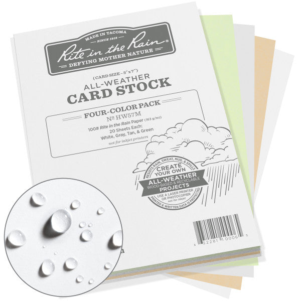 5 X 7 Card Stock - Multi Colored - 20 White, 20 Tan, 20 Green, 20 Gray-eSafety Supplies, Inc