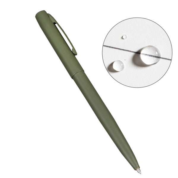 All Weather Pen - Clicker - Metal - Olive Drab Green - Black Ink-eSafety Supplies, Inc