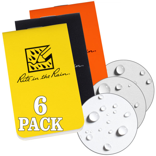 Stapled Notebook - Field Flex - Blank - Yellow, Black, Orange - 6 Pack-eSafety Supplies, Inc