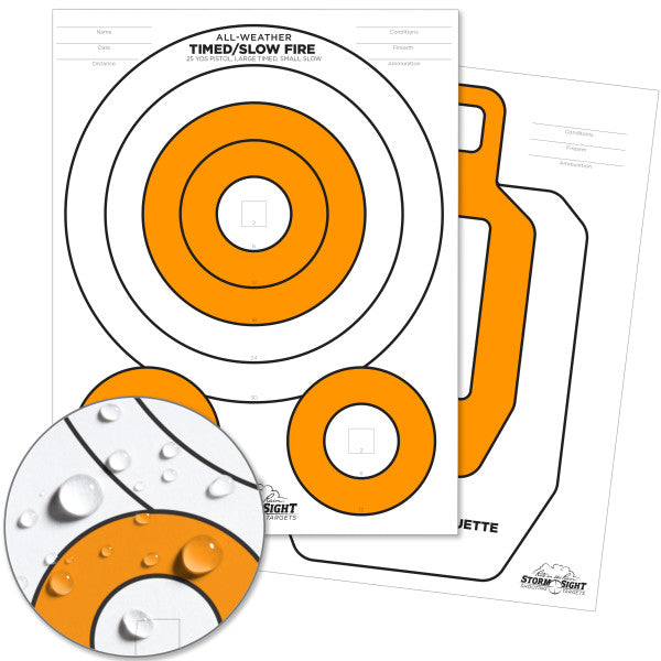 8.5 X 11 100 Lb Close Range Target - 25 Pk White/Orange-eSafety Supplies, Inc